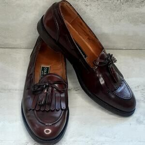 Mens Cole-Haan Kiltie Tassel Loafer Leather 12D Brown/Burgundy